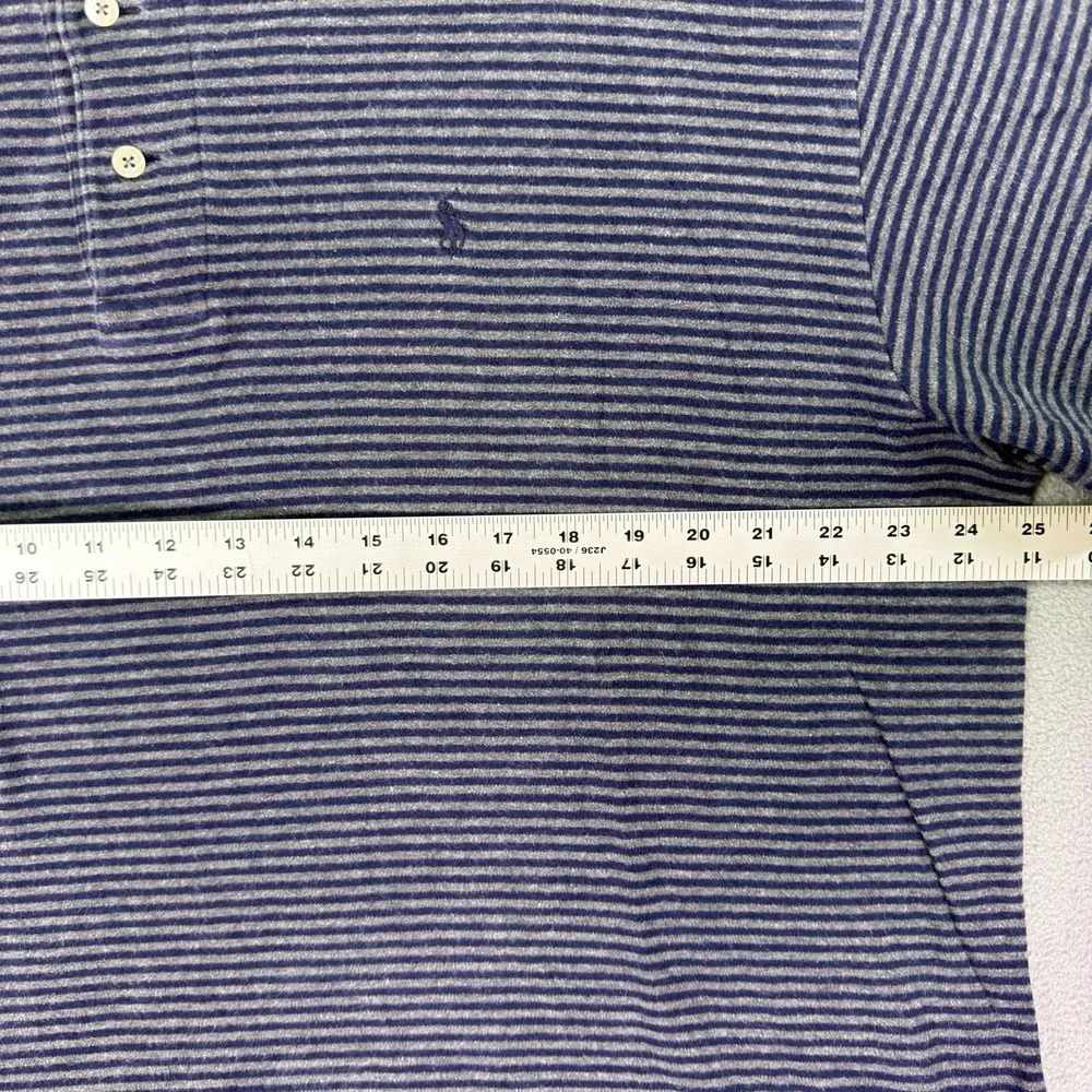 Polo Golf Ralph Lauren Polo Shirt Mens XL Gray Blue‎ Striped Cotton Casual